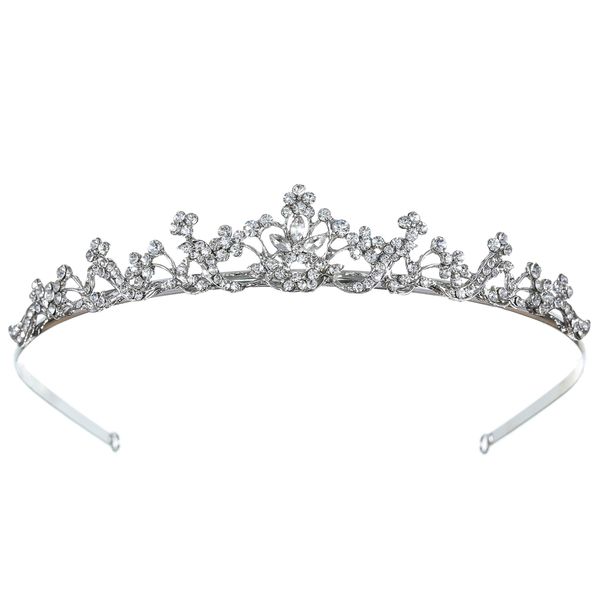 Elegant Bridal Floral Rhinestone Crystal Wedding Prom Tiara Crown T1076