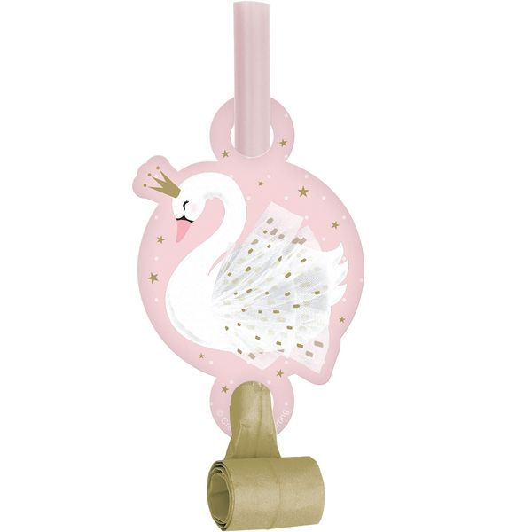 Creative Converting Stylish Swan Party Blowers, 8 ct