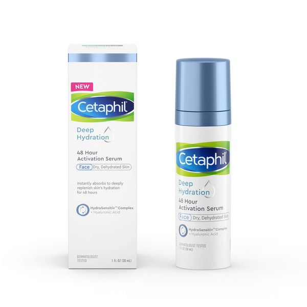 CETAPHIL Deep Hydration 48Hr Activation Serum | 1 fl oz | 48 Hr Face Moisturizer for Dry, Sensitive Skin | With Hyaluronic Acid, Vitamin E & B | Dermatologist Recommended (Packaging May Vary)