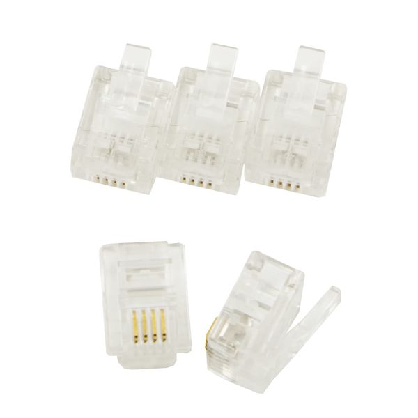 Modular Cord Plug for Telephone Wires, 6 Poles, 2 and 4 Cores, 5 Pieces Included *Tools Required for Installation