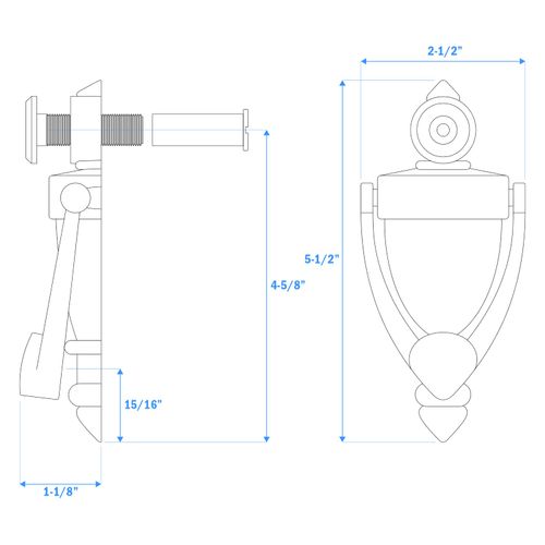 Nuk3y Door Knocker & Viewer, 9/16 in. Bore, 220-Degree View Angle (5-1/2" Height, Black)
