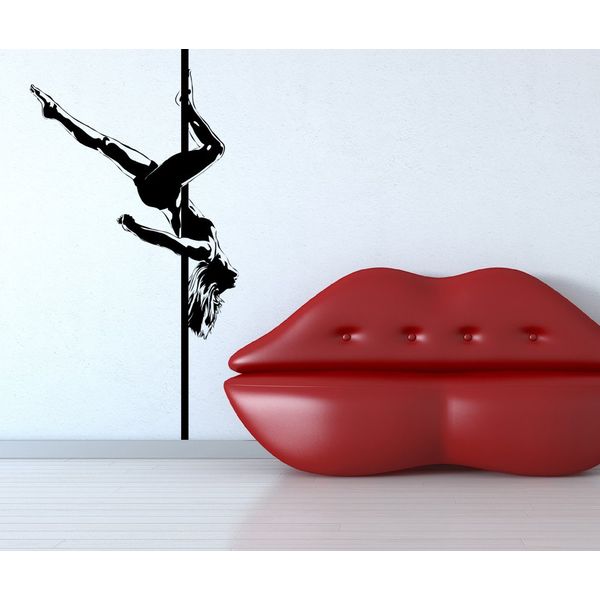 Vinyl Wall Decal Sticker Pole Dancer Size 84inX34in Item AC184s