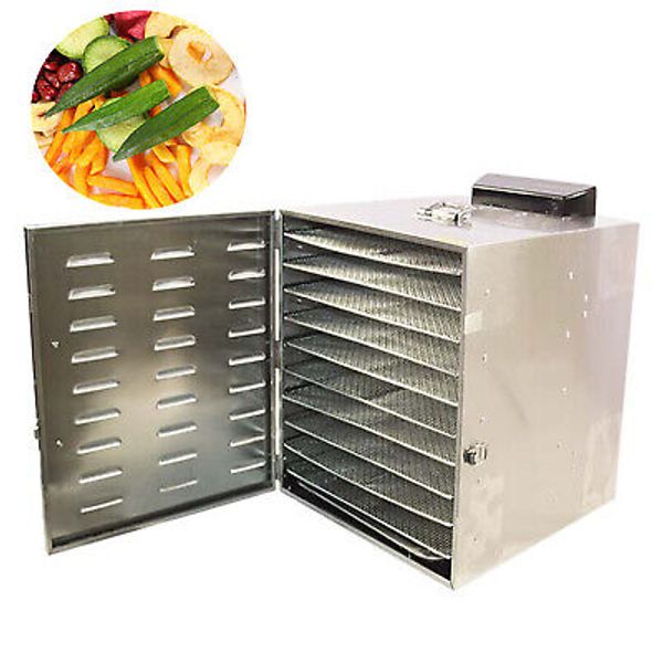 10 Layer Stainless steel Fruit Vegetable Dry Machine Food Dehydrator 110V 800W