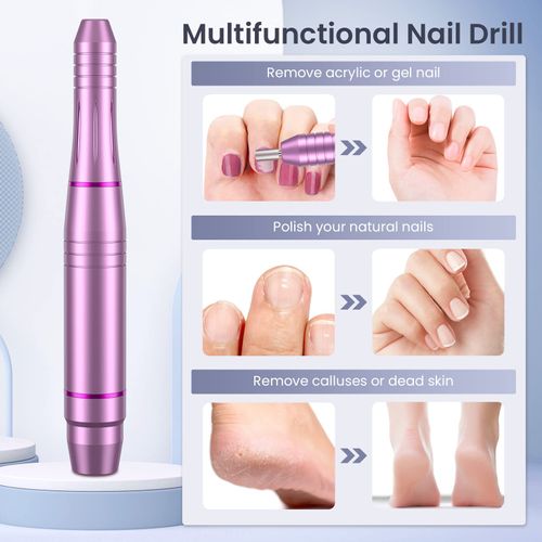 Electric Nail Files, Nanssigy Nail Drill for Acrylic Nails Gel, Nail Files Professional 20000 RPM, 11 Drill Bits, Adjustable Speed Electric Manicure Pedicure Set for Nail Beginner Tech Women Girl