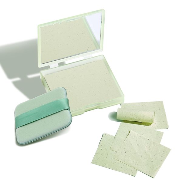 CAHIUYOA Oil Blotting Sheets for Face 100 Counts Oil Absorbing Sheets for Face,Blotting Papers for Oily Skin Face Oil Blotting Sheets with Mirror Case and Makeup Puff