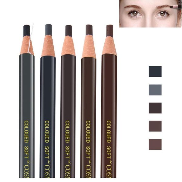 Pinkiou Eyebrow Pencil, Set of 5 Colors, Eyebrow Pencil, Eyebrow Pen, No Falling, Eyebrow Pencil, Men's, Eyebrow Pencil, Eyebrow Tints, Peel Off Type, Waterproof, Long Lasting, Sweat Resistant, Cosmetics, Beginners, Popular Colors