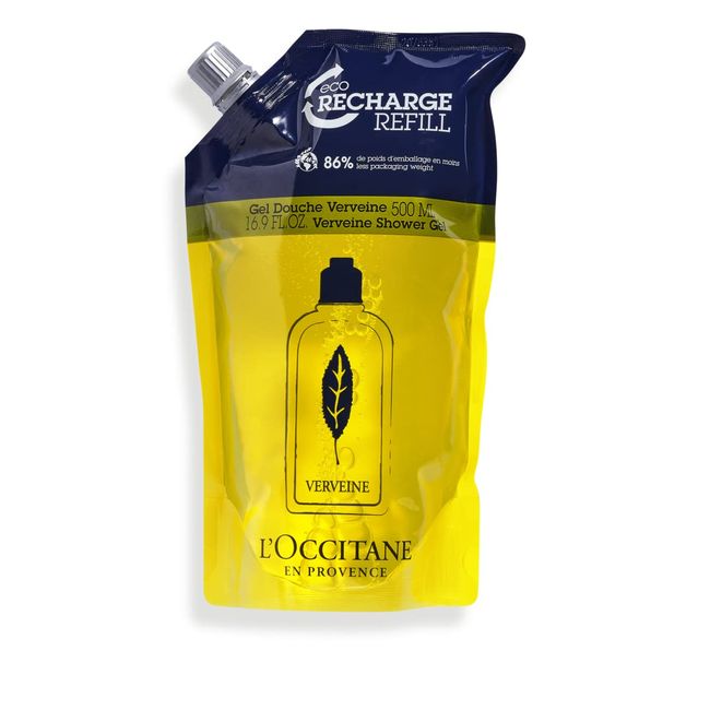 L'OCCITANE Verbena Shower Gel (Refill) 16.9 fl oz (500 ml) Body Soap, Popular for Women, Men, Men, and Men, Refill, Large Capacity