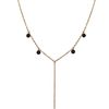 Black Tourmaline Boho Y Necklace in Bronze