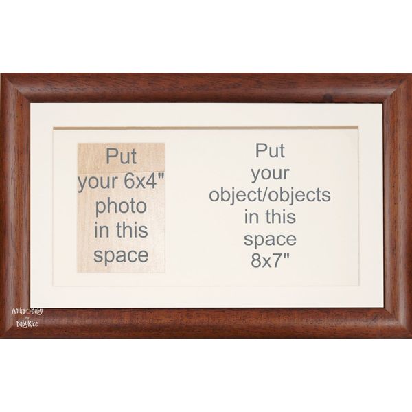 BabyRice Large Dark Wood Brown Wooden Box Display Frame for Object Keepsakes Casts Framing