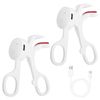 2pcs Electric Eyelash Curler  Adjustable Temperature USB Rechargeable Travel