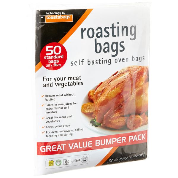 Toastabags Standard Roasting Bags, Transparent, 25 x 38 cm, Pack of 50