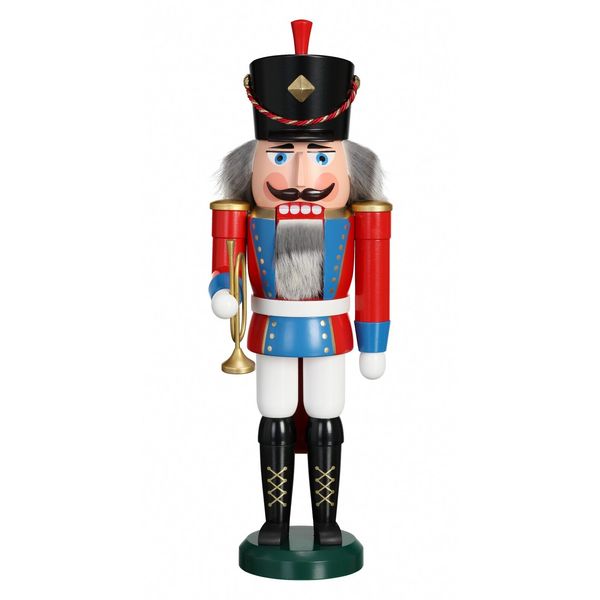 German nutcracker trumpeter red, height 39 cm / 15 inch, original.. SV 11242 NEW