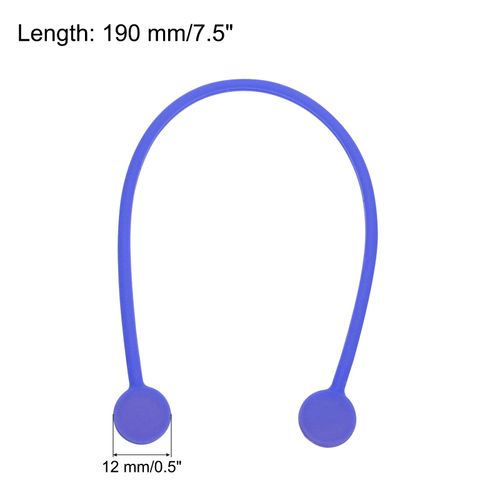 MECCANIXITY Magnetic Cable Clips 7.5 Inch x 0.5 Inch Deep Blue Magnetic Cord Organizer Cable Ties Reusable Twist Ties for Home, Kitchen, Office, 6 Pcs