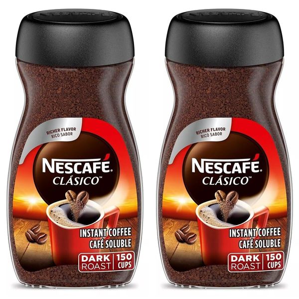 2 PACK - NESCAFE CLASICO Dark Roast Instant Coffee 10.5 oz. Jar