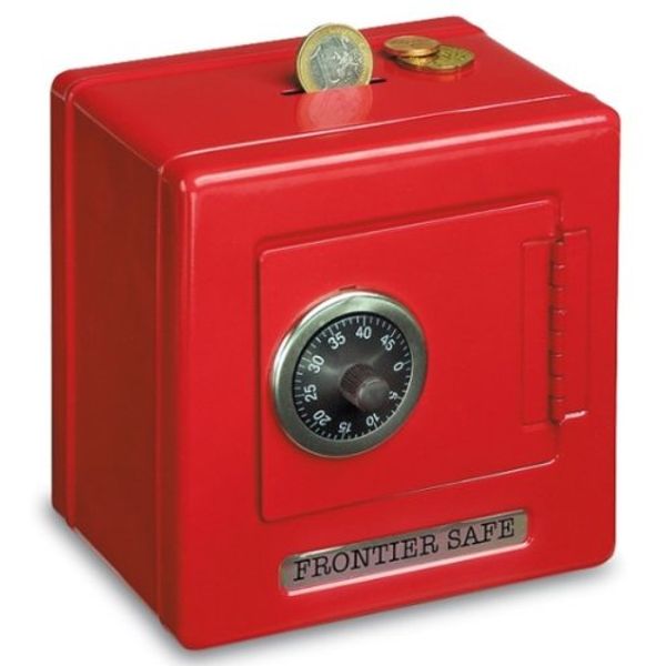Metal Safe Money Box Red