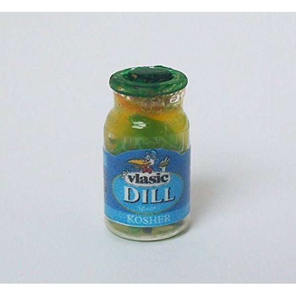 1:12 Dollhouse Scale Vlassic Dill Pickles Jar Dinner Kitchen Dollhouse Miniature Doll Food Fairy Garden Dinner Lunch Meal Dessert