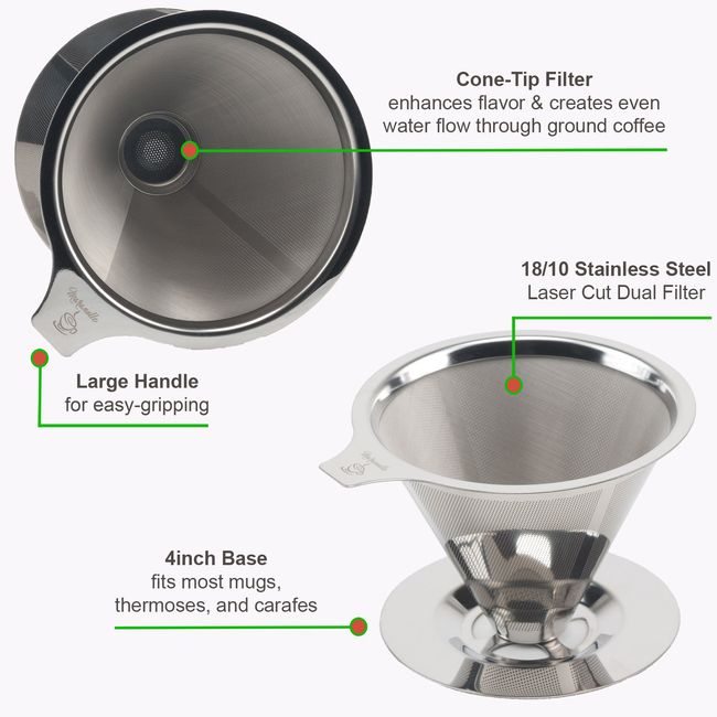 Pour Over Coffee Filter, Coffee Dripper, Slow Drip Paperless