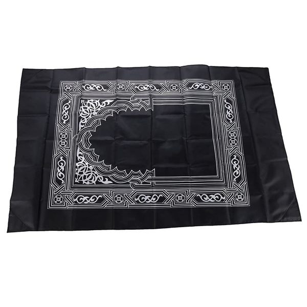 Pocket Travel Foldable Portable Waterproof Prayer Mat with Compass Black