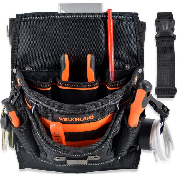 10POCKETS Electrician Tool Pouch with Belt Clip, Electricians Tool Pouch, Electrician Pouch,Tool Pouches, Electricians Tool Belt,Electrician Tool Belt,Electrician Tool Bag, Tool Bags for Electricians