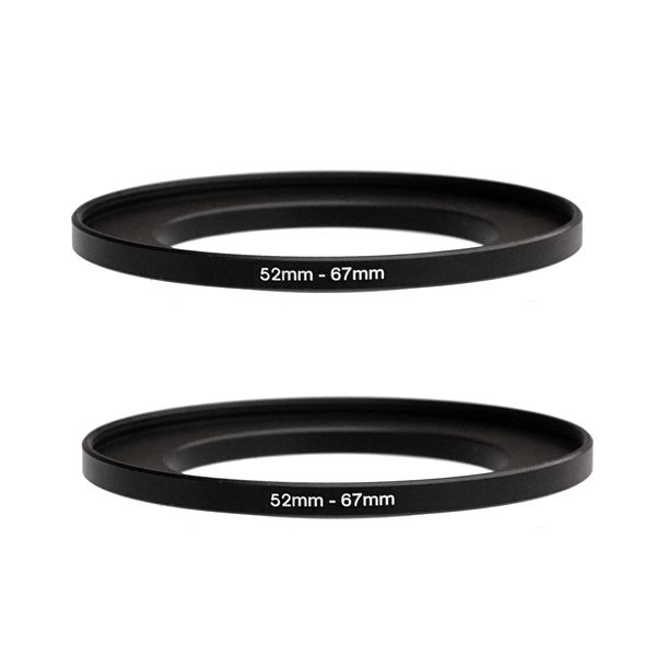 (2-Pcs) 52-67MM Step-Up Ring Adapter, 52mm to 67mm Step Up Filter Ring, 52 mm Male 67 mm Female Stepping Up Ring for DSLR Camera Lens and ND UV CPL Infrared Filters