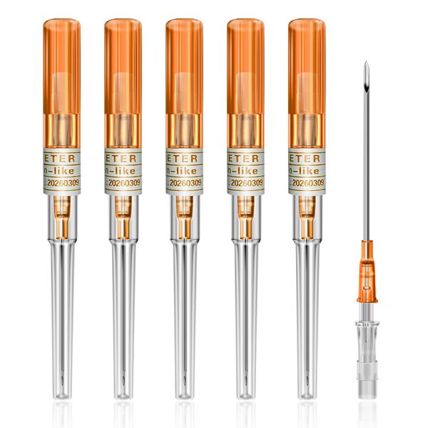 Catheter Piercing Needles - Combofix 6pcs 14G Gauge Piercing Needles IV Catheter Needles for Ear Nose Belly Navel Nipple Piercing Disposable Piercing Needles for Piercing Kit…