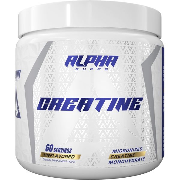 Alpha Supps CREATINE Monohydrate Powder  Micronized 300 Grams - 60 Servings