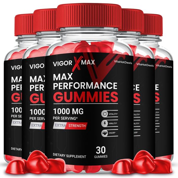 Vigor X Max Gummies, Max Strength Formula, VigorX Max Gomitas (5 Pack)