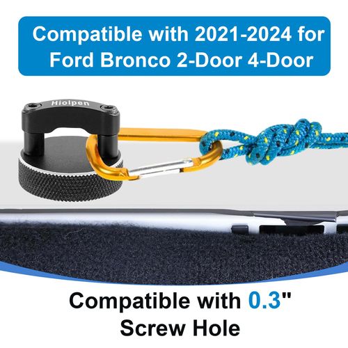 Hiolpen Hard Top Fasteners Mounting Screw Kit for Ford Bronco 2021-2024 - 8Pcs Aluminum Hardtop Quick Removal Fastener with Thumb Screw - Easy Installation for Secure Hard Top Screws Hardtop Bolts