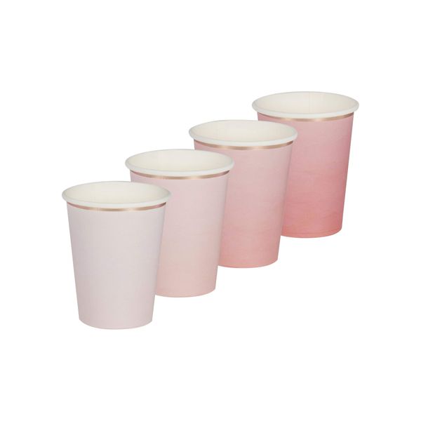 Ginger Ray Party Ombre Pink Paper Cups 8 Pack Mix