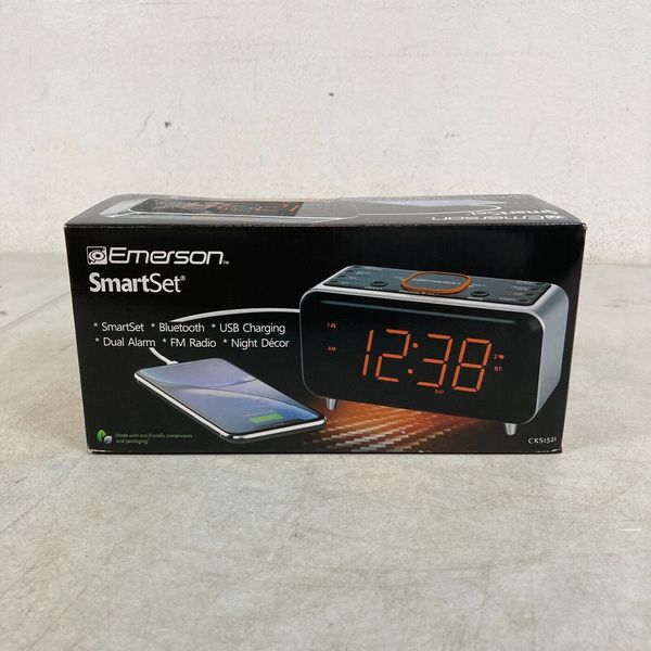 Emerson Radio SmartSet Alarm Clock Radio with Bluetooth Speaker - CKS1521