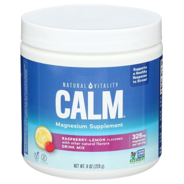 Magnesium Powder Calm, Raspberry-Lemon, Gluten Free, 226 g