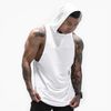 Muscle Killer 3 Pack Men's Workout Hooded Tank Tops Bodybuilding Muscle Cut Off T Shirt Sleeveless Gym Hoodies (Black+Gray+White, Large)