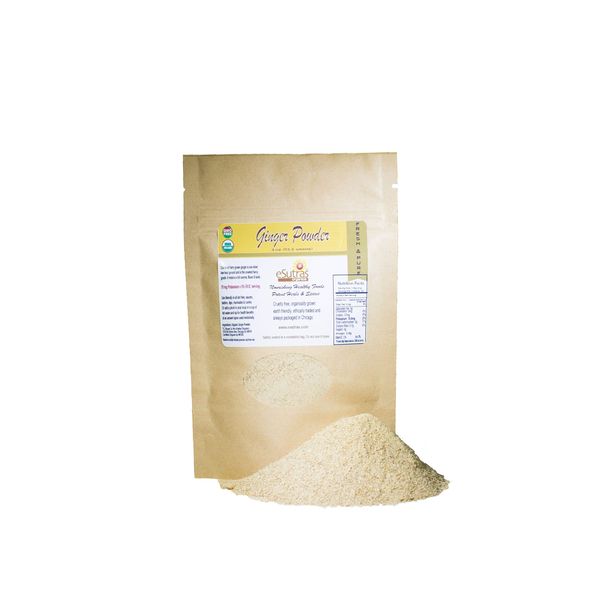 eSutras Organic Ginger Powder, Organic Ground Ginger, Indian Ginger, Flavor filled & Pure 4 oz