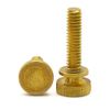 Knurled Head Thumb Screws - Solid Brass Machine Screws - #10-32 x 3/8" Qty 25