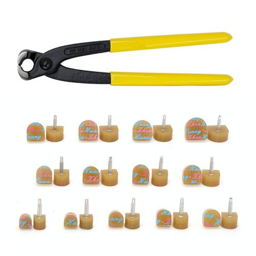 13 Pairs of Stiletto High Heel Plug Pliers Tip Replacement Kit Includes 13 Pair of Spike Tap in Various Sizes and Stiletto Grabber - Green -