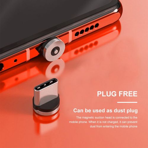 Mikikit 30 Pcs Charging Cable Magnetic Head USB Charger Magnetic Cable Magnetic Connector Tip Rotating Magnetic Phone Adapter Tip Mobile Type Magnetic to Rotate Aluminum