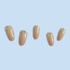 24 Pieces Medium Length Petite Luxury Khaki Stone Girly Nail