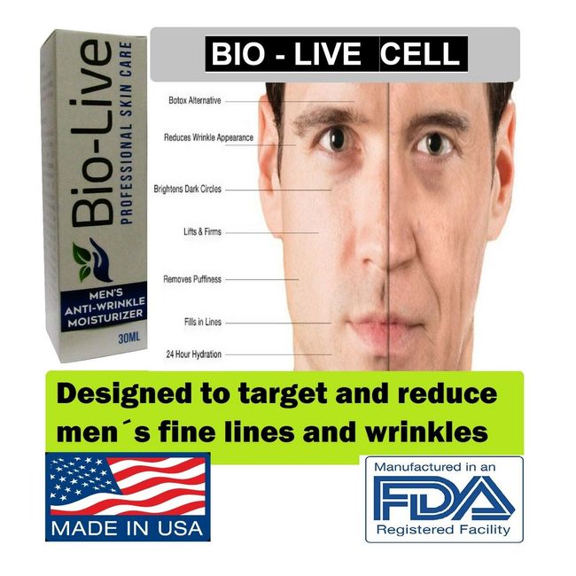 MEN Anti Wrinkle Bio Live Anti aging High Hydration Cream FOR Men Made in USA