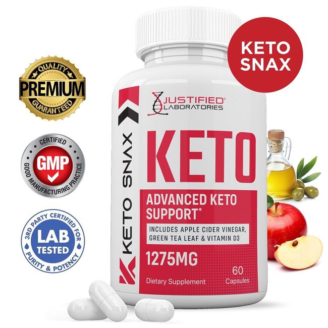 Keto Snax ACV Pills 1275 MG Stronger Than Gummies Keto Support 1 Bottle