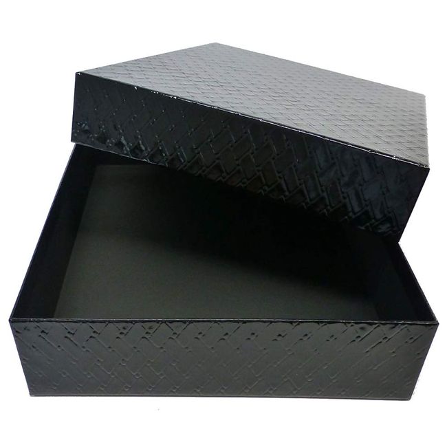 TAKEMEKI Lacquer Tool Box, Inner Dimensions 8.7 x 11.4 x 2.4 inches (220 x 290 x 60 mm), Rhombic Shape, Black, Storage Box, Large Size B5