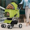 Foldable Pet Stroller Dog Stroller Removable Travel Carrier+Cup Holder 4 Wheels