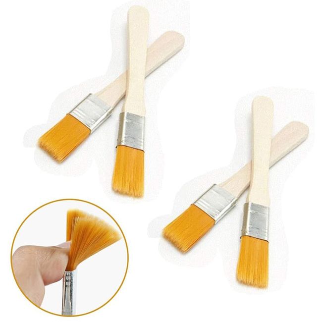 12 Pcs Flat Head Paint Brush Art Paintbrush Sets Long Handle