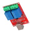 CCYLEZ 2 Way 5V Relay Drive Module, Onboard Square USB Interface 5V Computer USB Smart Switch Controller PC Relay Expansion Board, Support XP