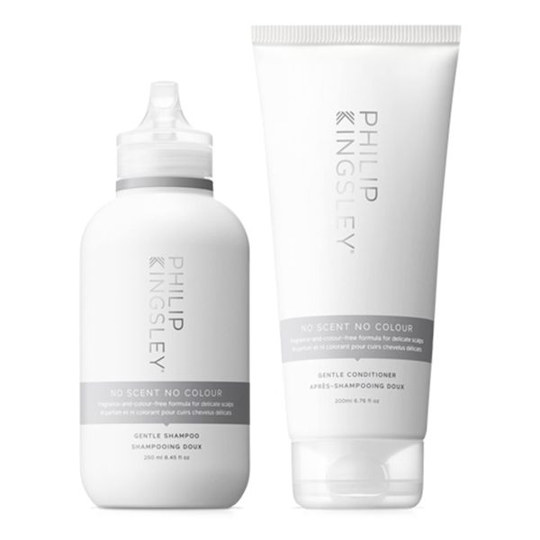 Philip Kingsley No Scent No Colour Shampoo and Conditioner Set for Sensitive Scalps, Nourishing, Fragrance-Free, Colour-Free, Paraben-Free, 250ml and 200ml