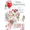 Happy Anniversary Drinks Table 9" x 6" Happy Anniversary Card
