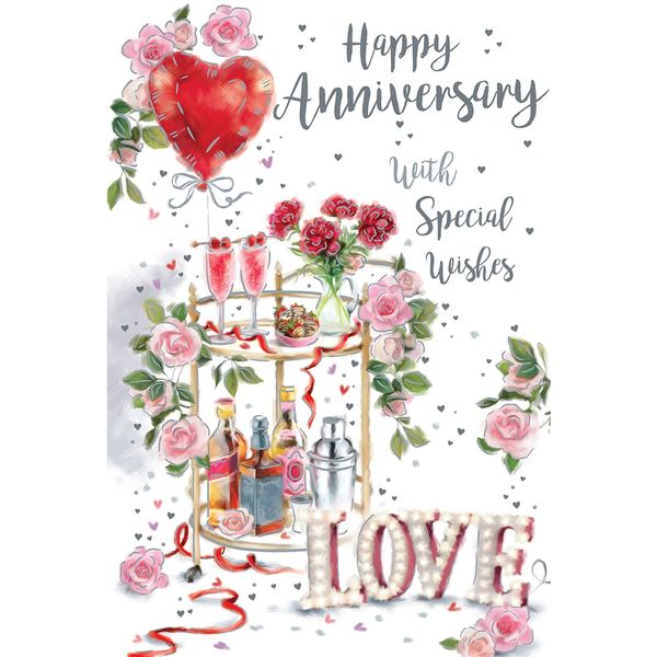 Happy Anniversary Drinks Table 9" x 6" Happy Anniversary Card