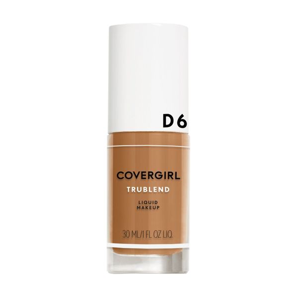 COVERGIRL truBlend Liquid Foundation Makeup Toasted Almond D6, 1 oz (packaging