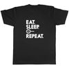 Shopagift Eat Sleep Cooking Repeat T-Shirt Black