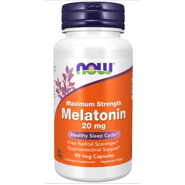 Now Foods Maximum Strength Melatonin, 20 mg, 90 Veg Capsules