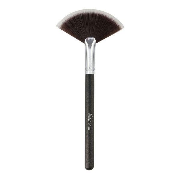 Nanshy Fan Makeup Brush Highlight Contour Bonzer Blush Powder Application (Onyx Black)